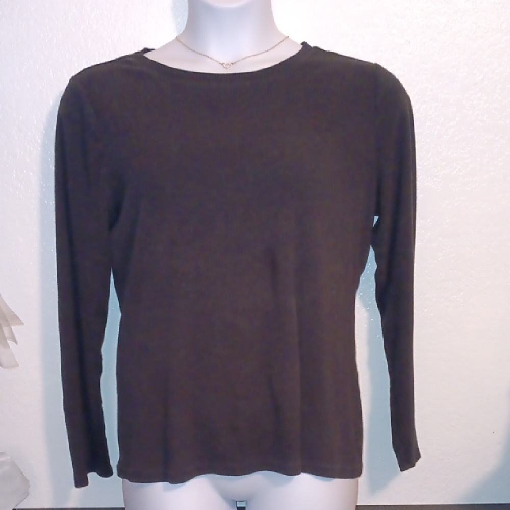 Time and Tru Preloved Women's Long Sleeve Tee - Black